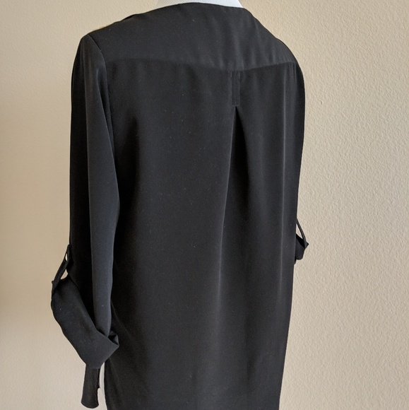 Zara Black V-Neck Blouse Studded Detail - Picture 4 of 8